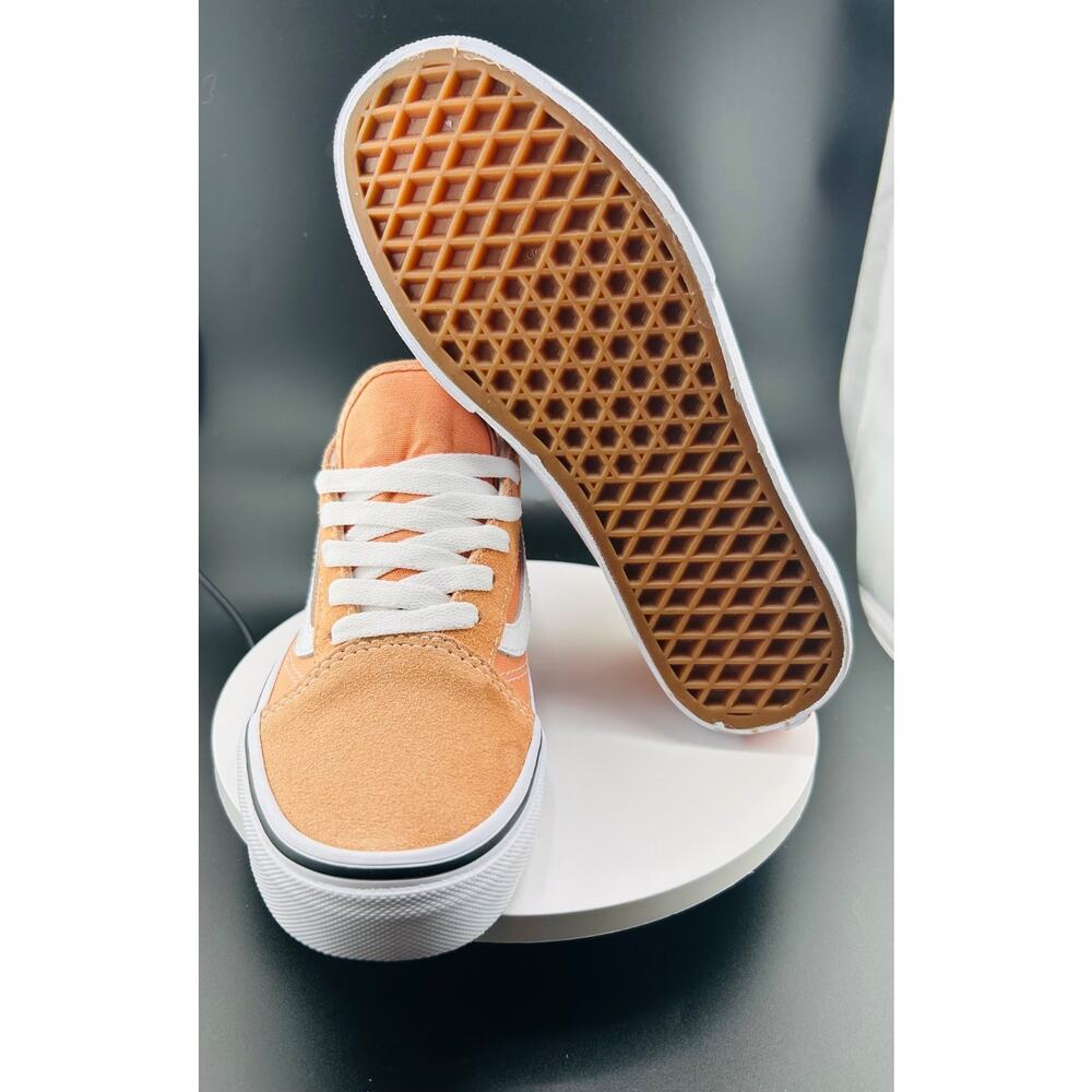 Vans Old Skool Shoes Peach/White Canvas Skate Sneakers 508357 Sz 4
